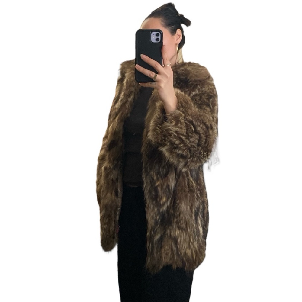 Vintage brown multi Fur Coat - Picture 2 of 11